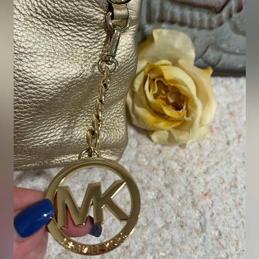 MICHAEL KORS Platinum Gold Small Leather Chain Tote - Picture 5 of 11